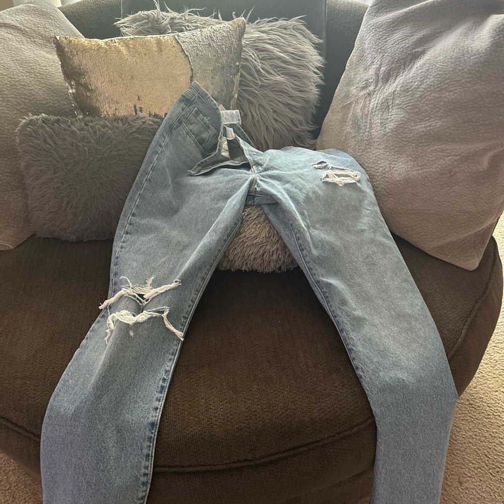 Levi's Light Blue Distressed Boyfriend Jeans